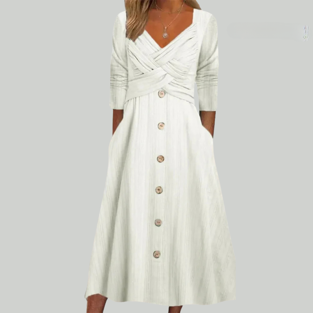Ivory Button Dress