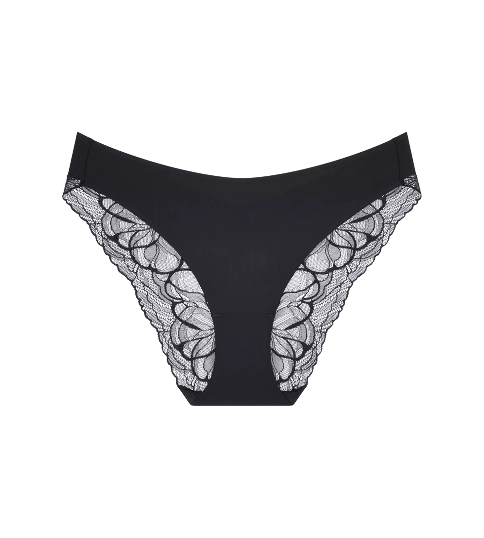luxe slip - Body Make-Up Illusion Lace highleg Tai - Zwart en nude