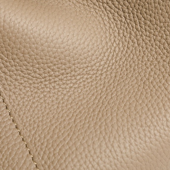 Elegant tygväska i äkta läder med pebbled läderficka