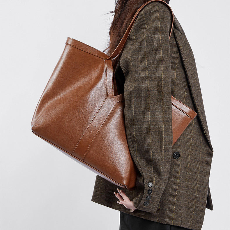 Koreansk höstväska i äkta läder