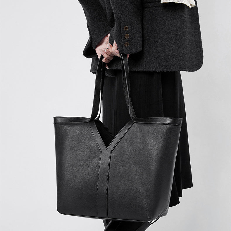 Koreansk höstväska i äkta läder