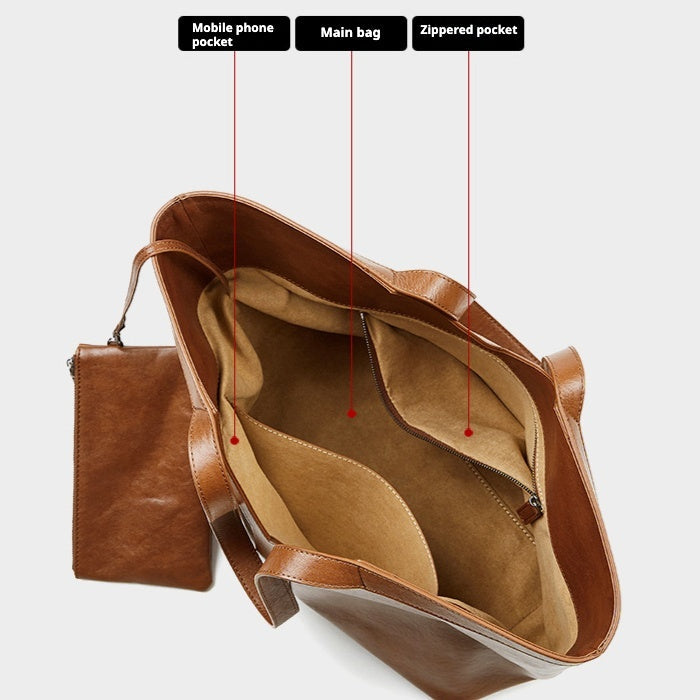 Koreansk höstväska i äkta läder