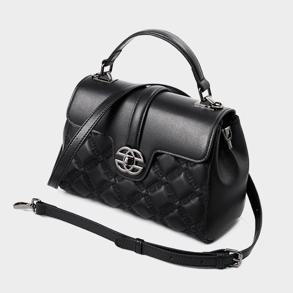 Pendlarväska i äkta läder med prägling