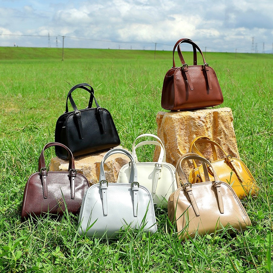 Bowlingväska i äkta läder med stor kapacitet och axelremsväska