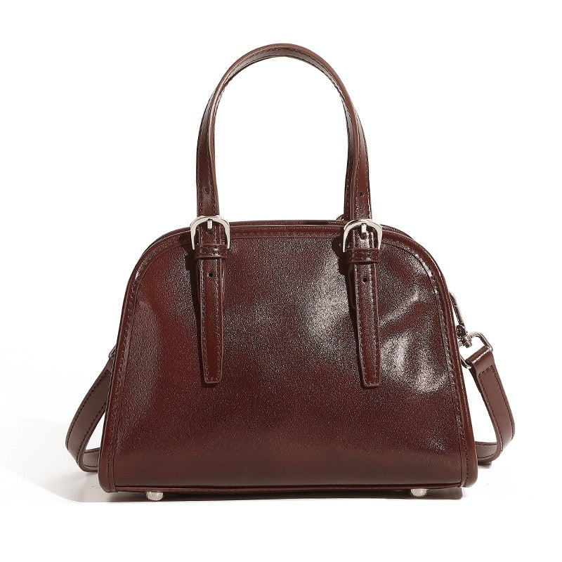 Bowlingväska i äkta läder med stor kapacitet och axelremsväska