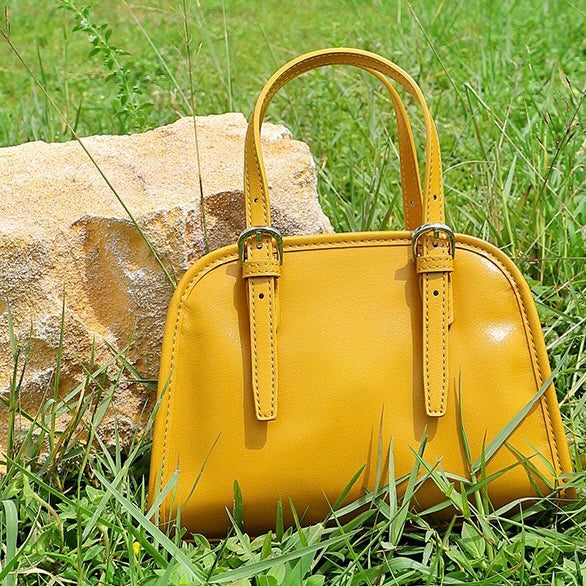 Bowlingväska i äkta läder med stor kapacitet och axelremsväska