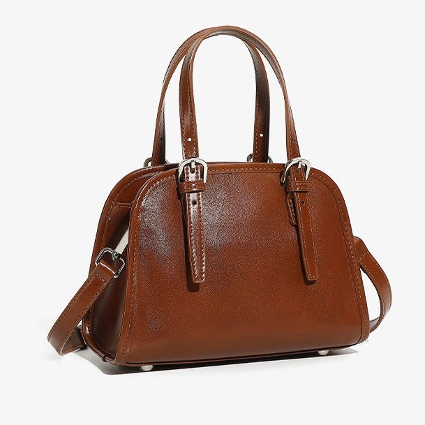 Bowlingväska i äkta läder med stor kapacitet och axelremsväska