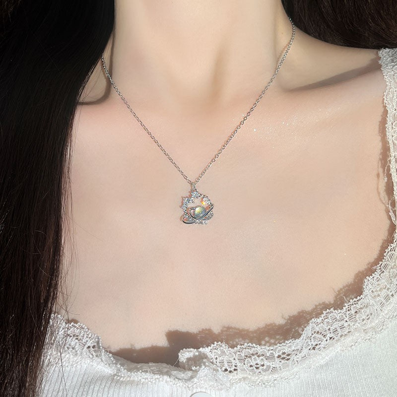 Färgglatt fallande planethalsband