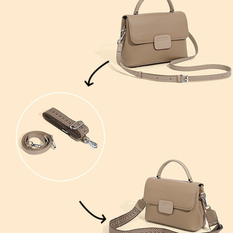 Minimalistisk kuvertväska i oxhud med hög kornstruktur