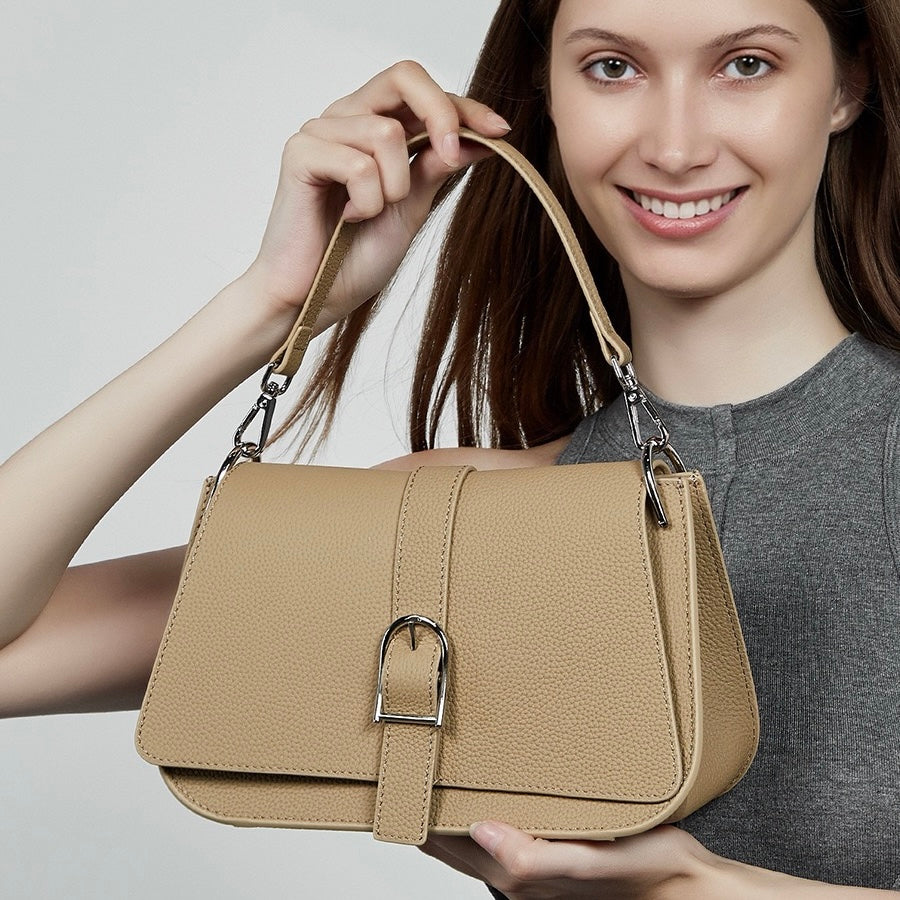 Pendlare Minimalistisk Sadelväska i Äkta Läder