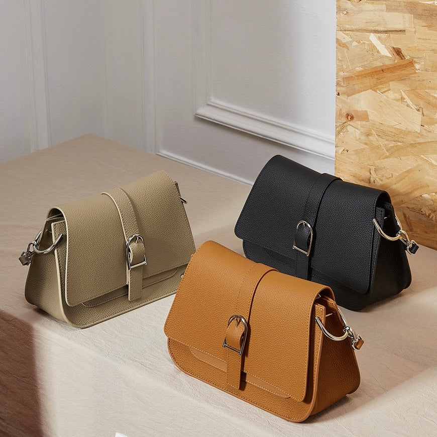 Pendlare Minimalistisk Sadelväska i Äkta Läder