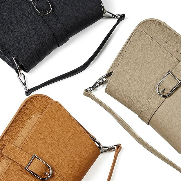 Pendlare Minimalistisk Sadelväska i Äkta Läder