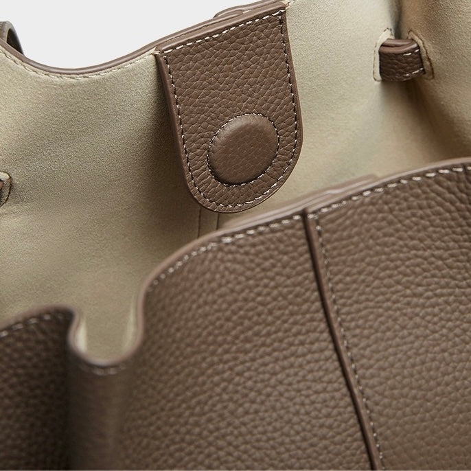 Duo-Set texturerat lädertote med ficka