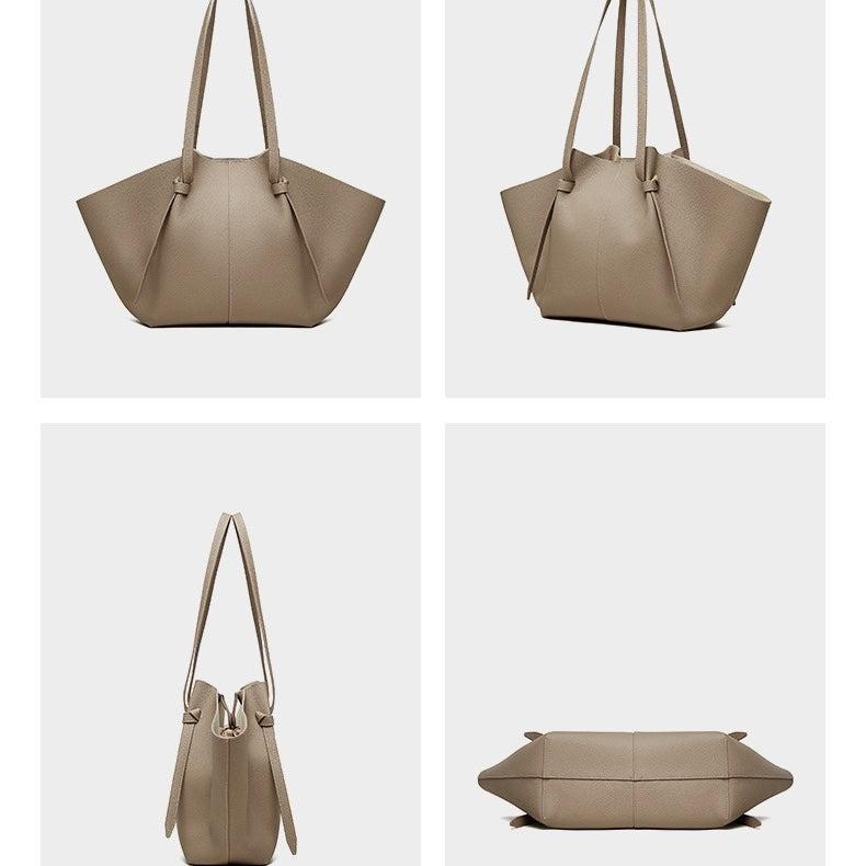 Duo-Set texturerat lädertote med ficka