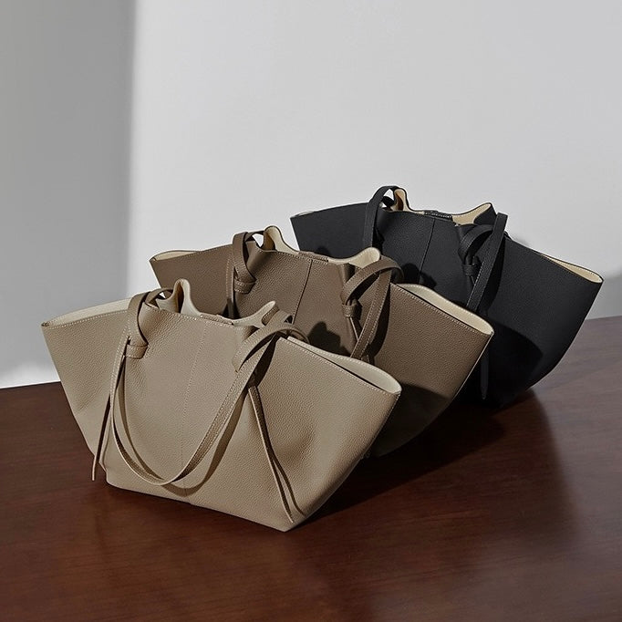 Duo-Set texturerat lädertote med ficka