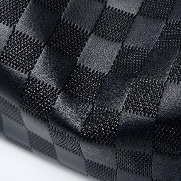 Elegant rutig axelväska i äkta läder för kvinnor