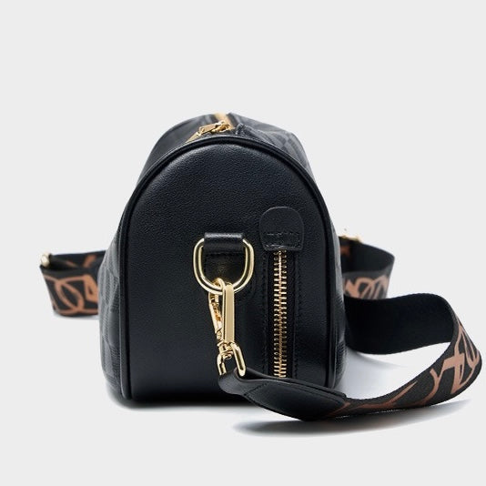 Elegant rutig axelväska i äkta läder för kvinnor