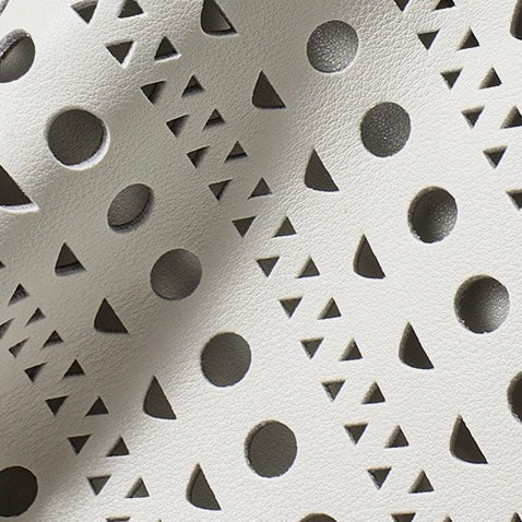 Perforerad tygväska i äkta läder med avtagbar ficka