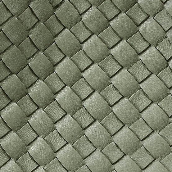 Handgjord retrovävd bucketväska i äkta fårskinn för kvinnor