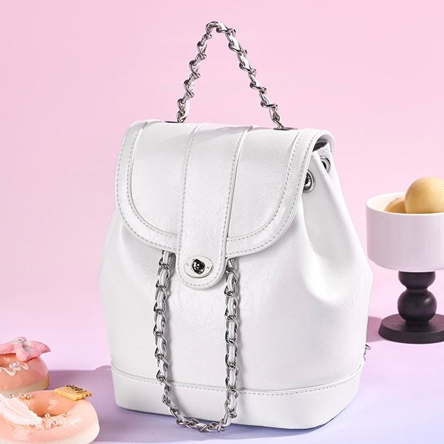 Chic inspirerad ryggsäck i äkta kohud med stor kapacitet för kvinnor