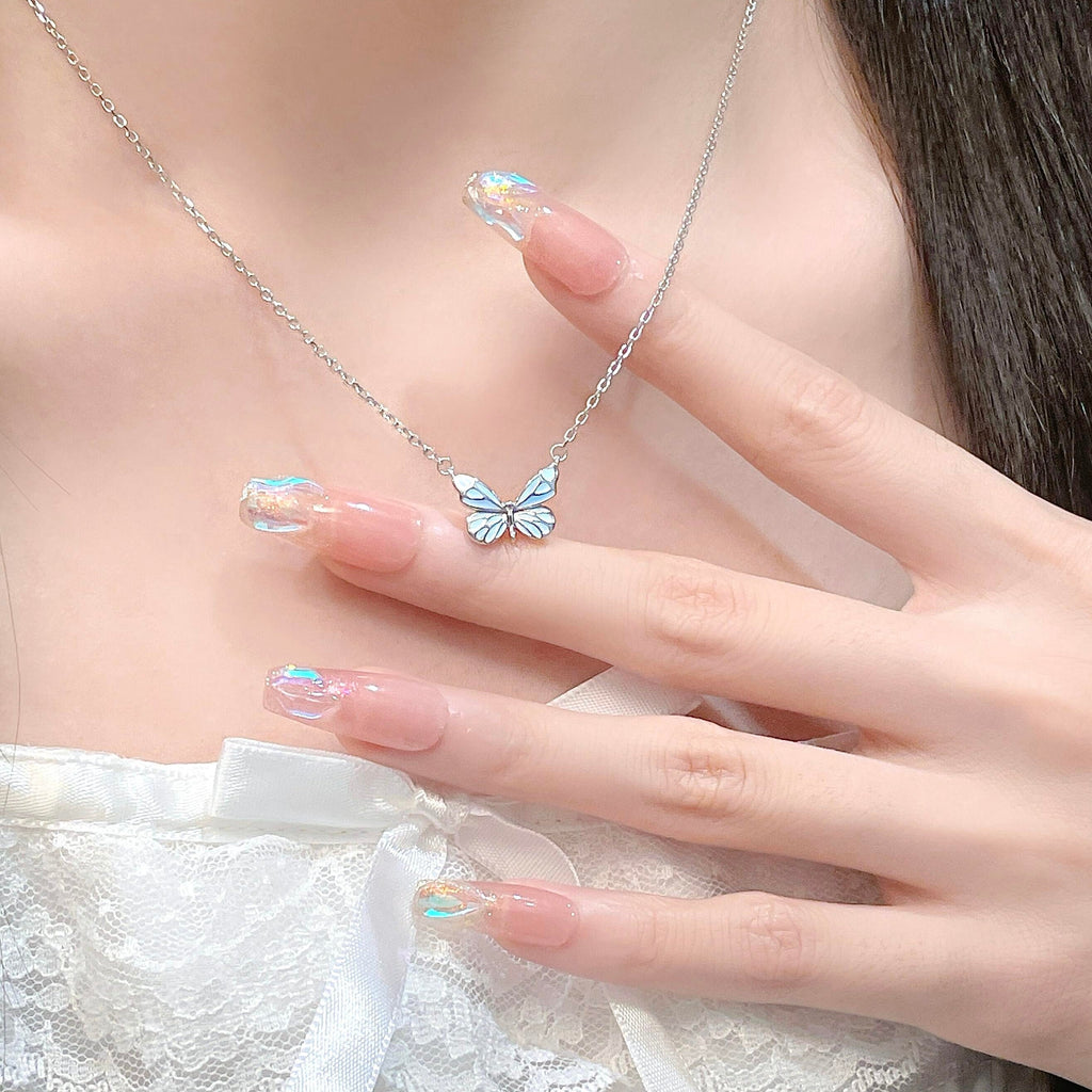 Lysande drömblått fjärilshalsband