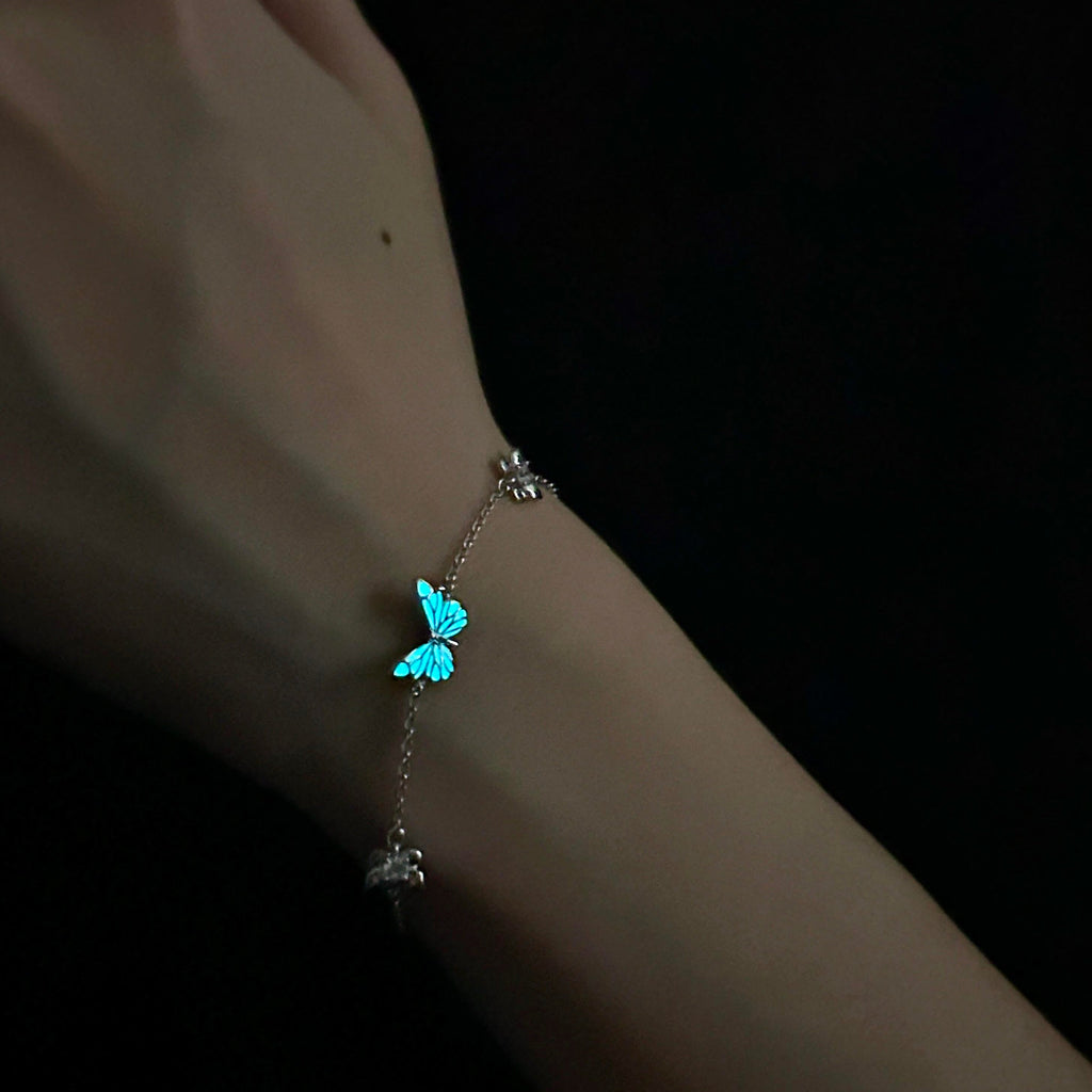 Luminous Dream Blå Fjärilsarmband