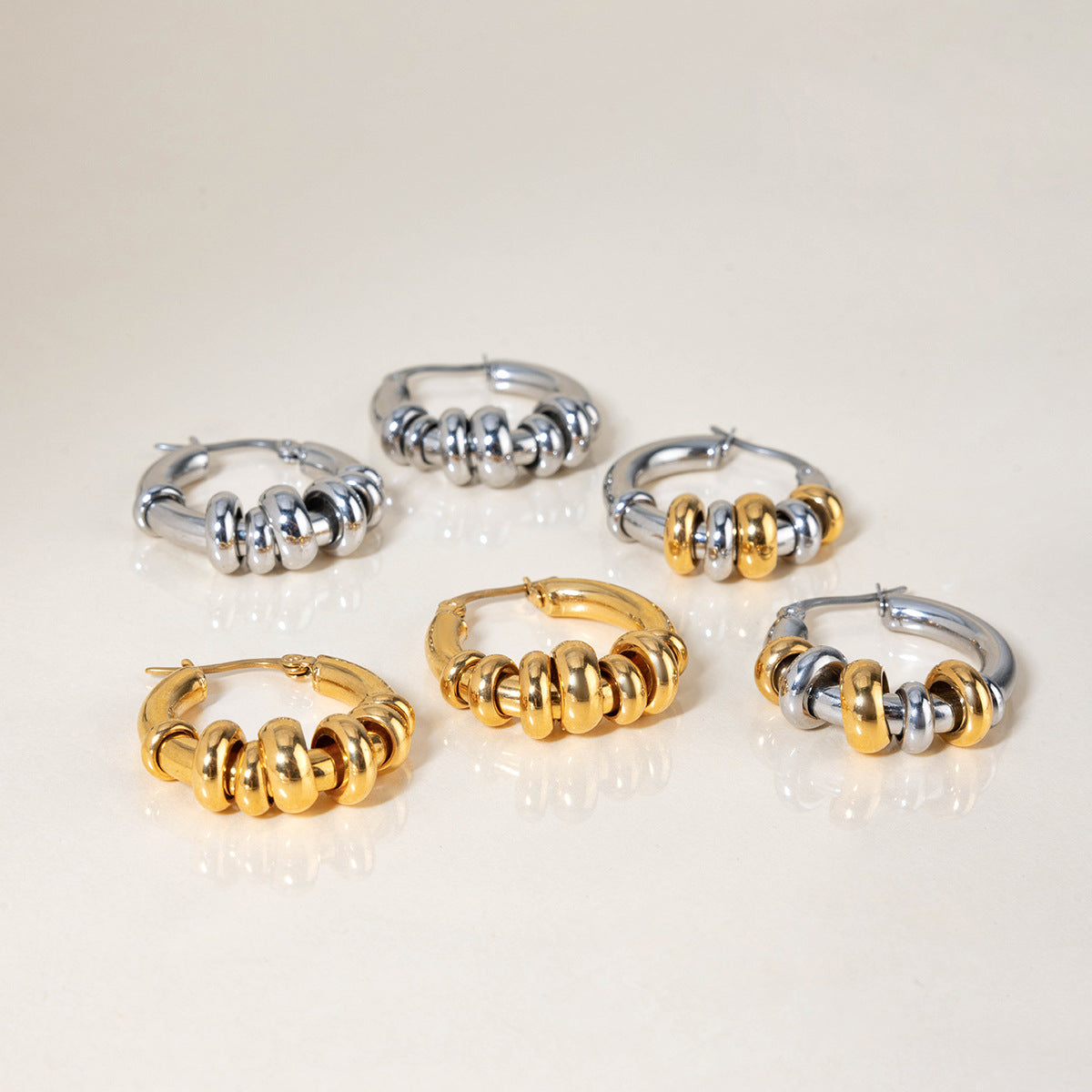 Geometriska sammankopplade ringörhängen