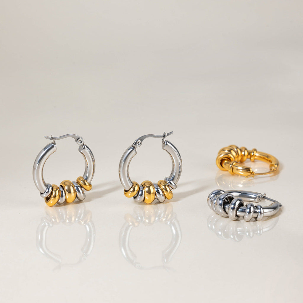 Geometriska sammankopplade ringörhängen