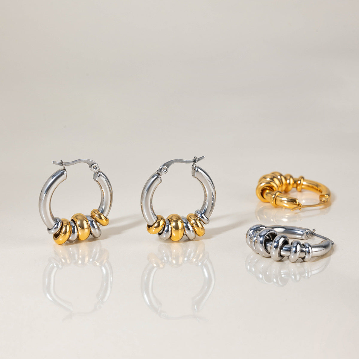 Geometriska sammankopplade ringörhängen