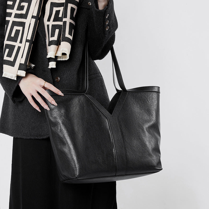 Koreansk höstväska i äkta läder