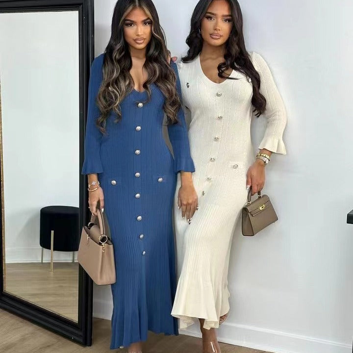 Bella Stickad Klänning