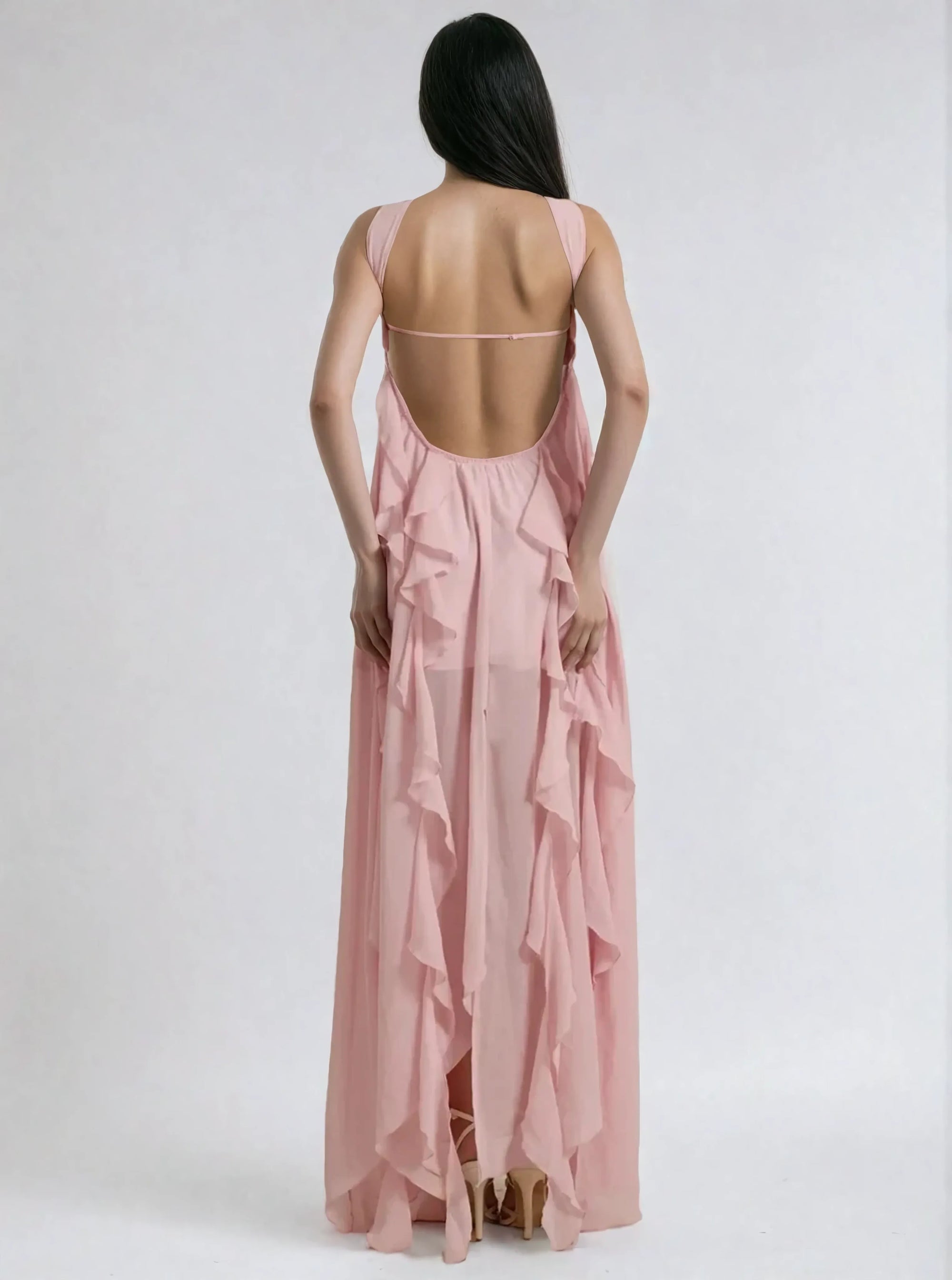 Mariah Chiffon Cascade Gown
