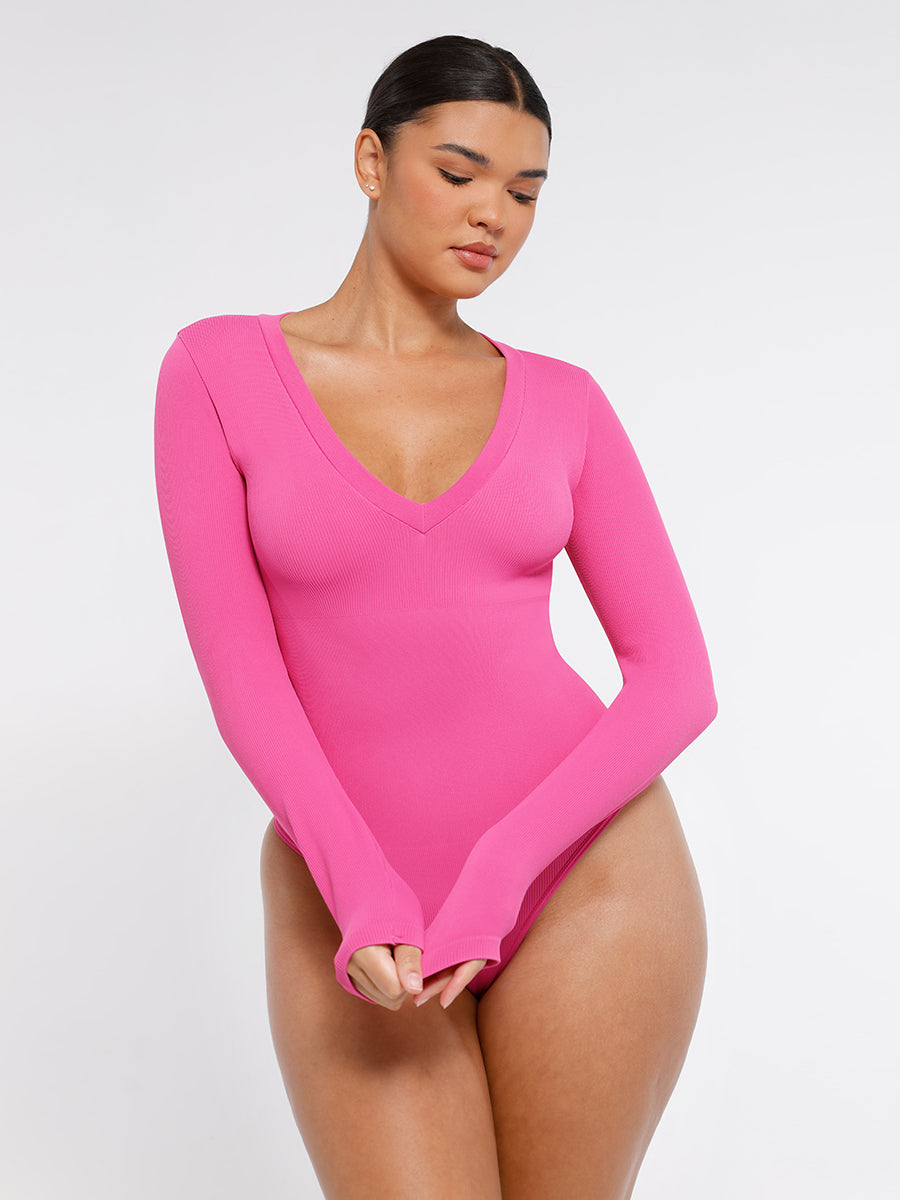 Emma V-ringad figurnära bodysuit