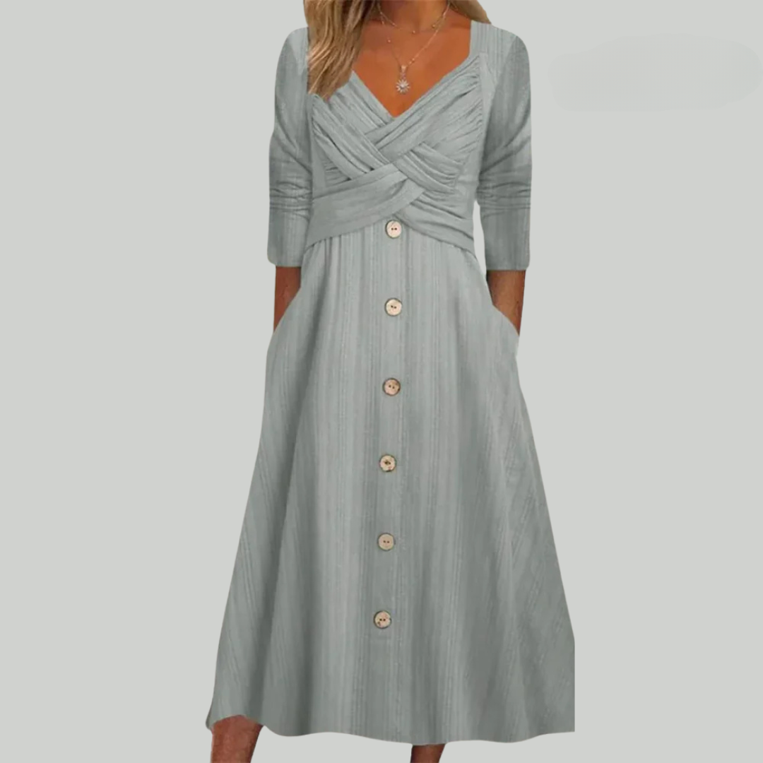Ivory Button Dress