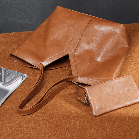 Koreansk höstväska i äkta läder