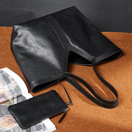 Koreansk höstväska i äkta läder