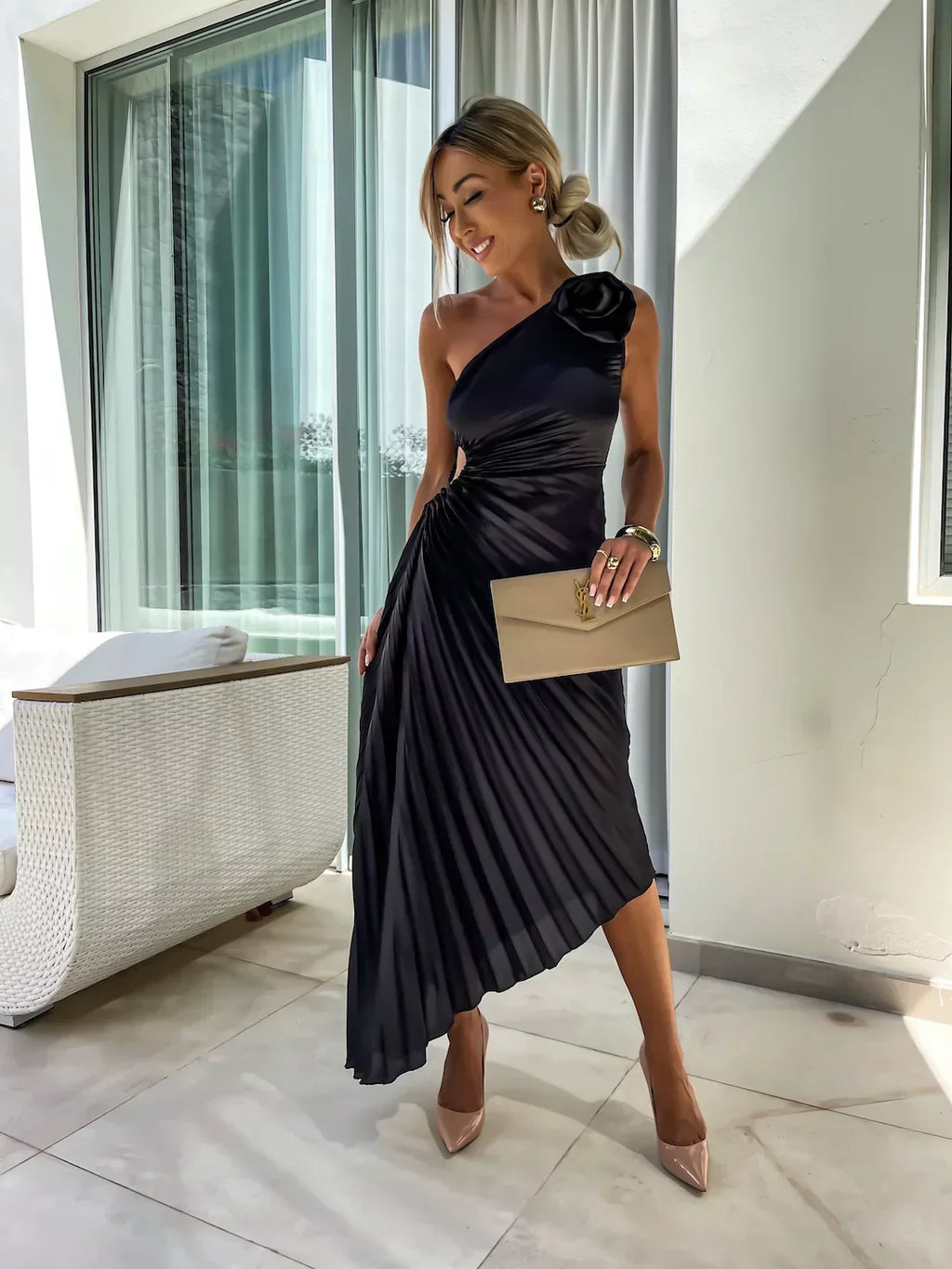 Floral Asymmetry Dress