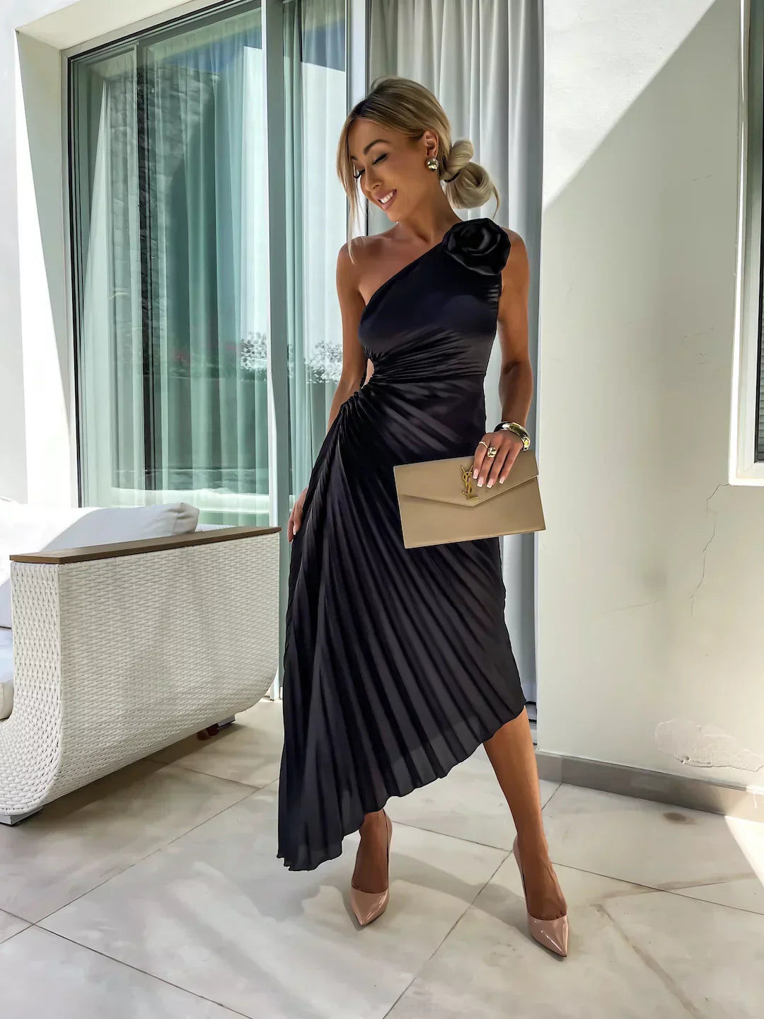 Floral Asymmetry Dress