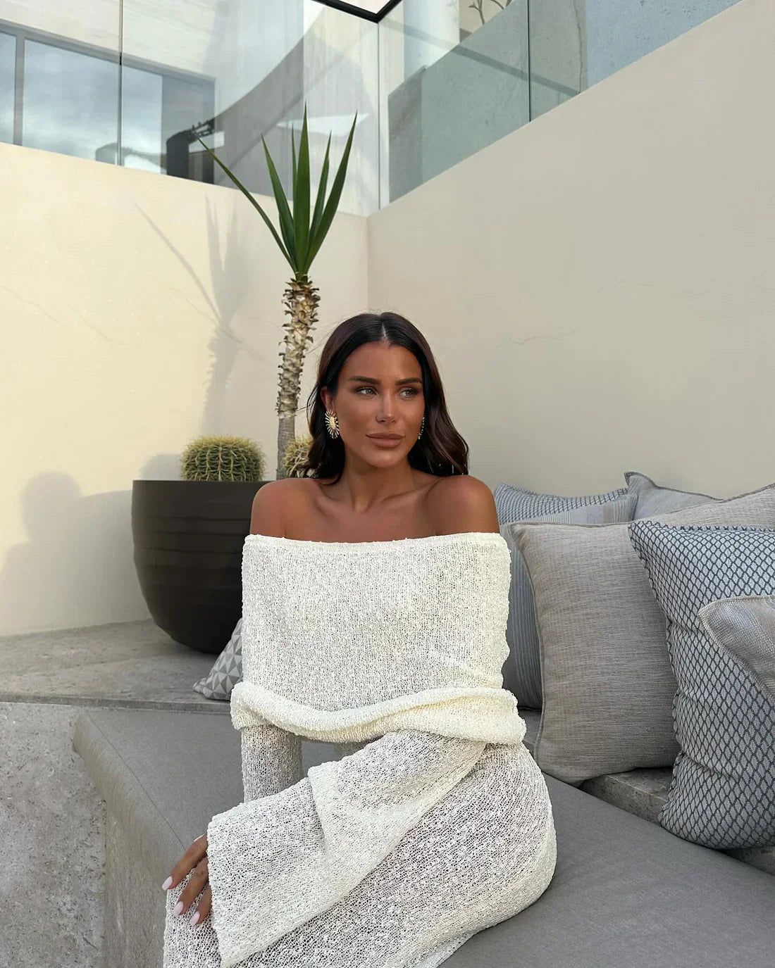 Ivory Drape Gown